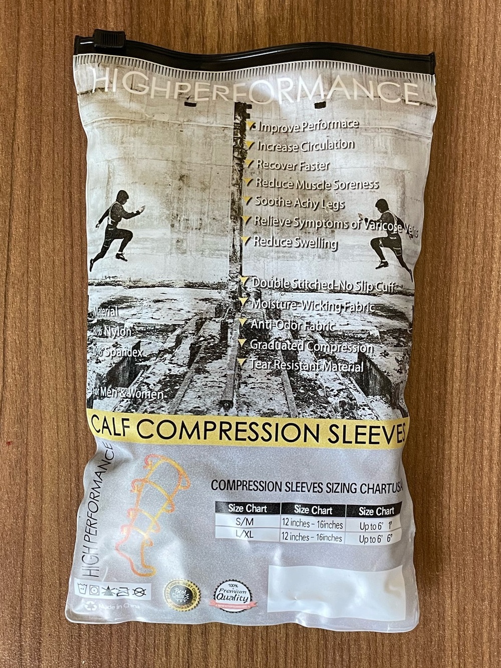 High Performance Calf Compression Sleeves Size L/XL